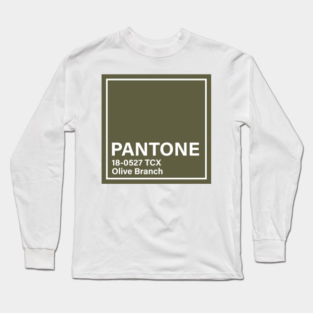 pantone 18-0527 TCX Olive Branch Long Sleeve T-Shirt by princessmi-com